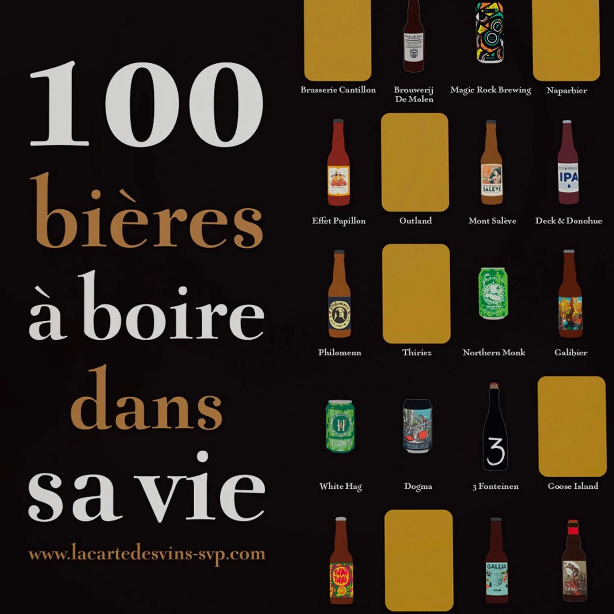 La carte des vins svp - 100 bières à boire dans sa vie