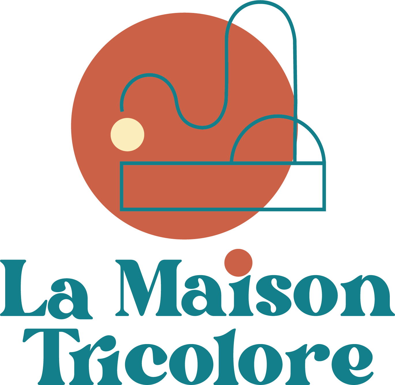 Logo La Maison Tricolore - Cercle rouge et typographie bleue