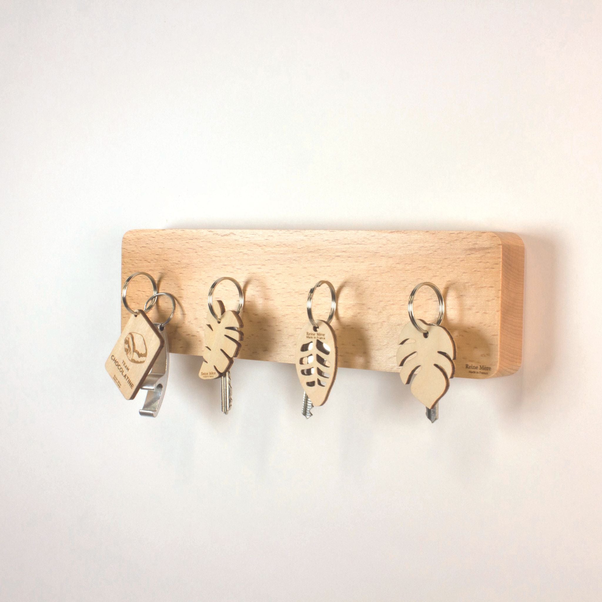 Porte-clés aimanté original en bois
