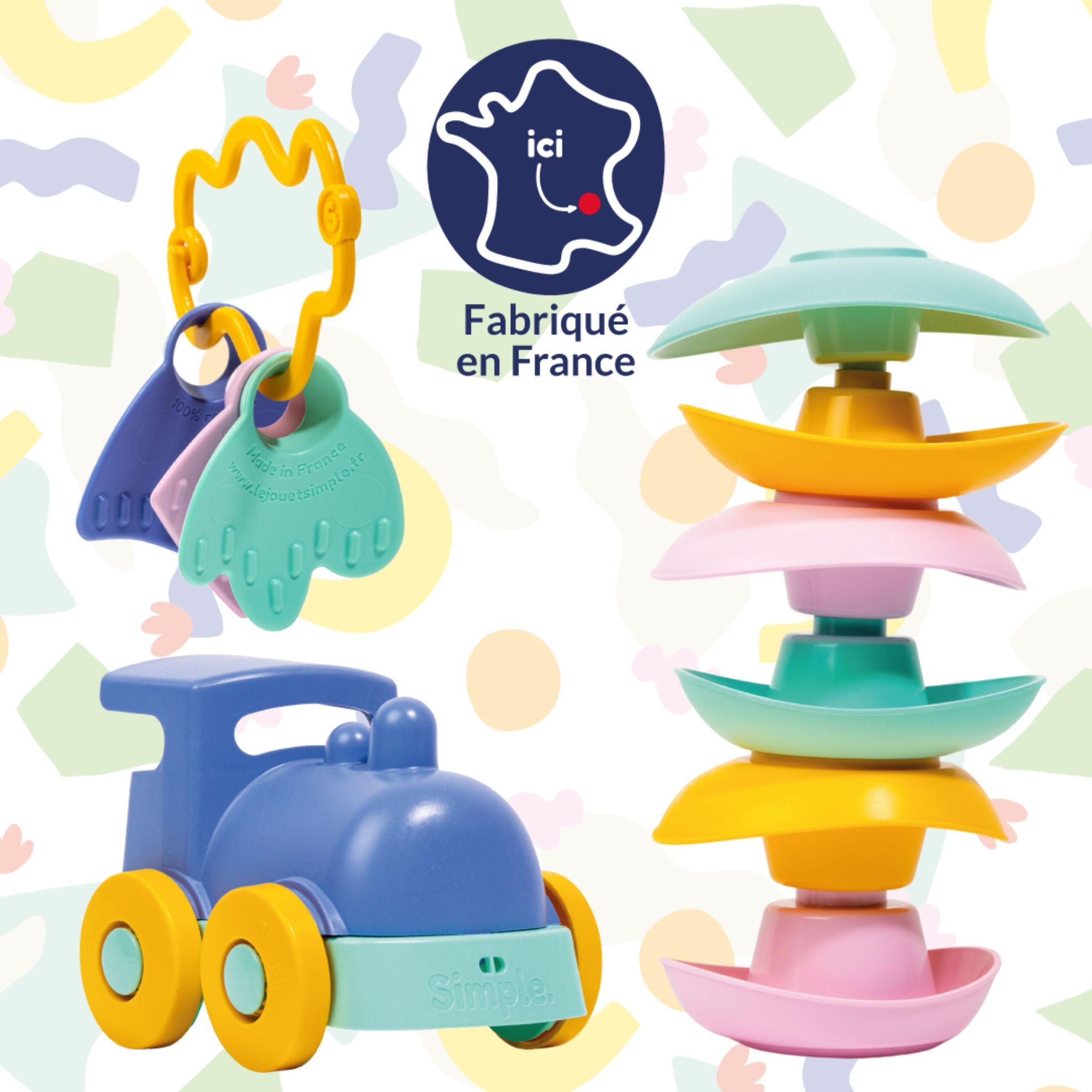 Coffret jouets d'éveil made in France en plastique recyclé - Le