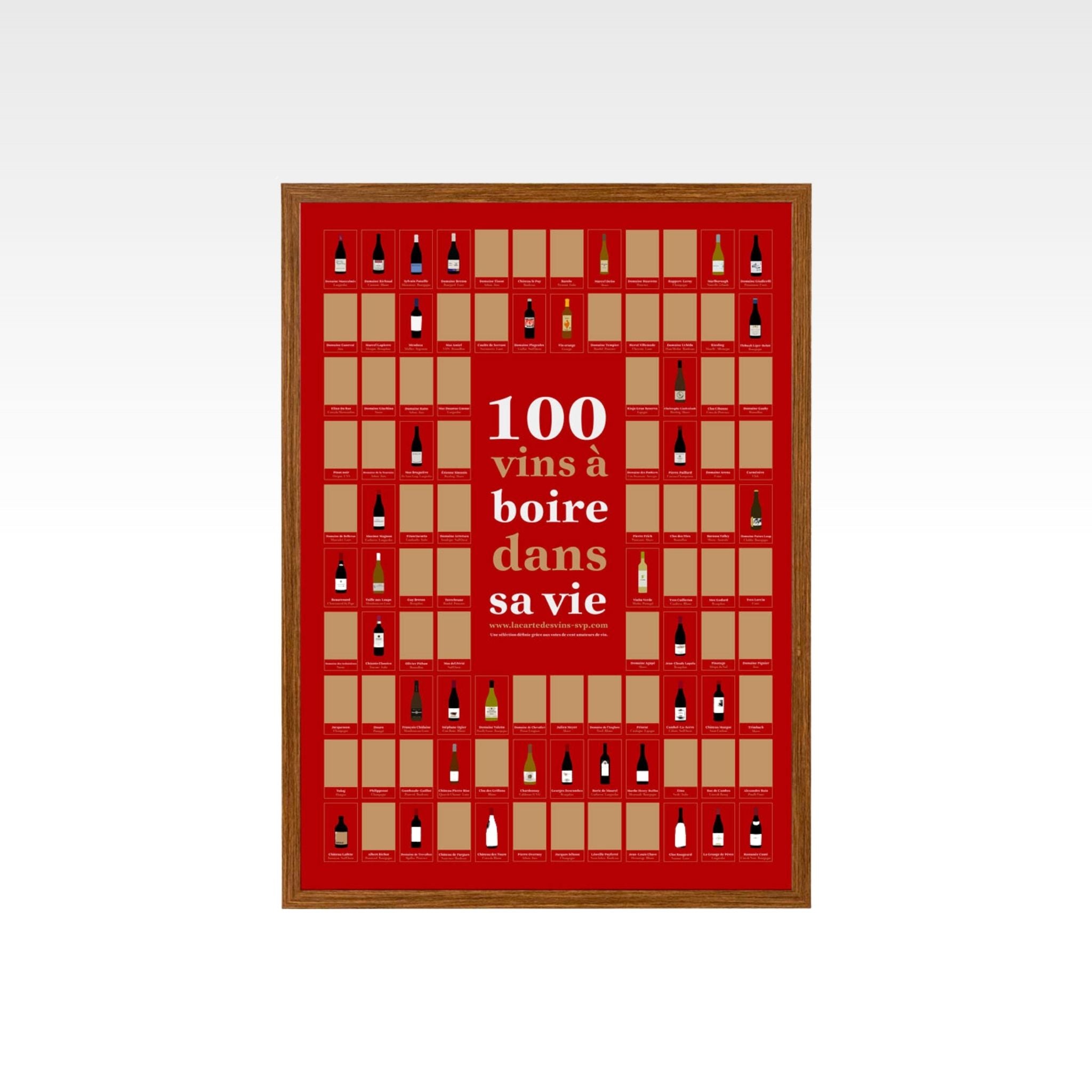 Affiche à gratter "100 vins à boire dans sa vie" - La carte des vins SVP