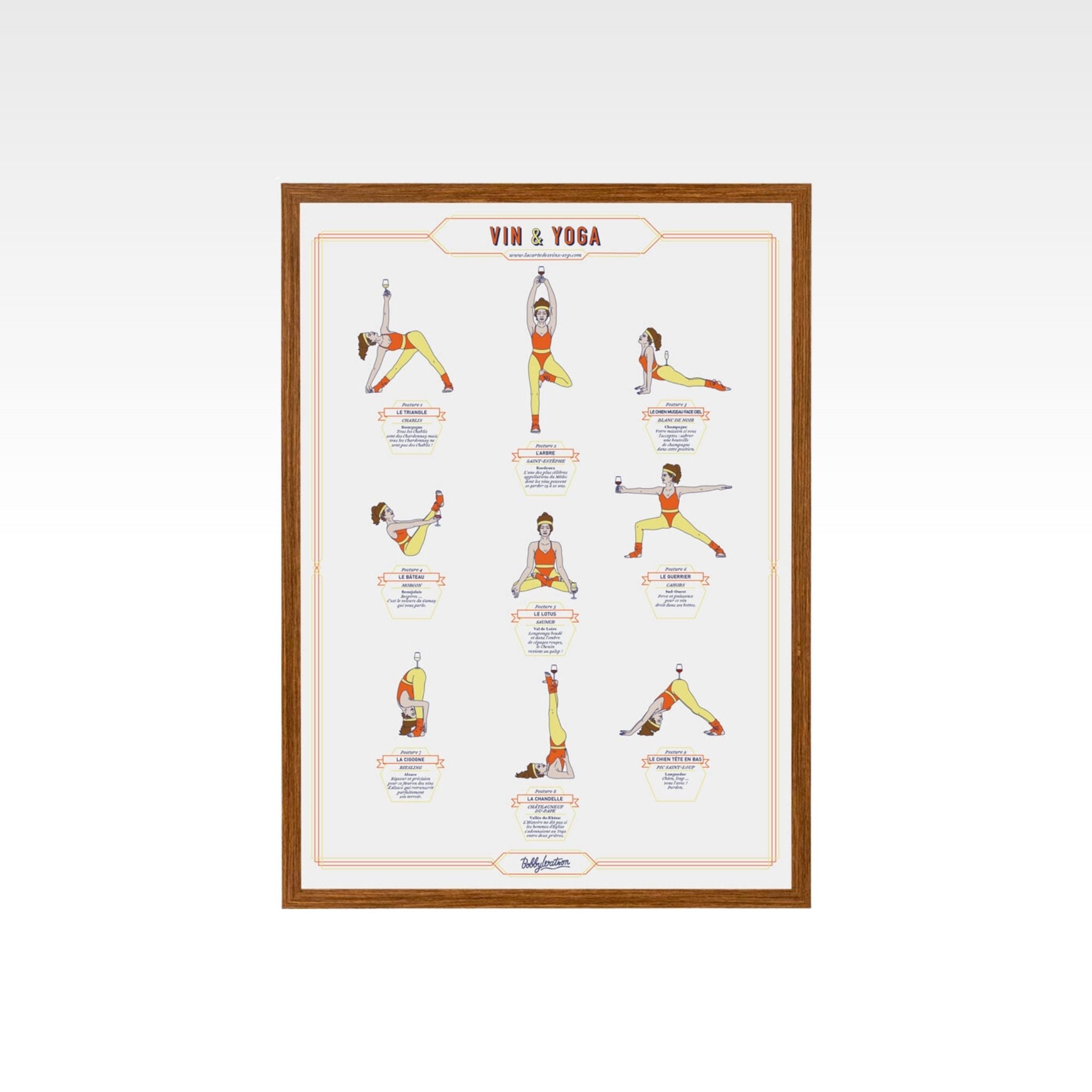 Affiche "Vin et yoga" - La carte des vins SVP