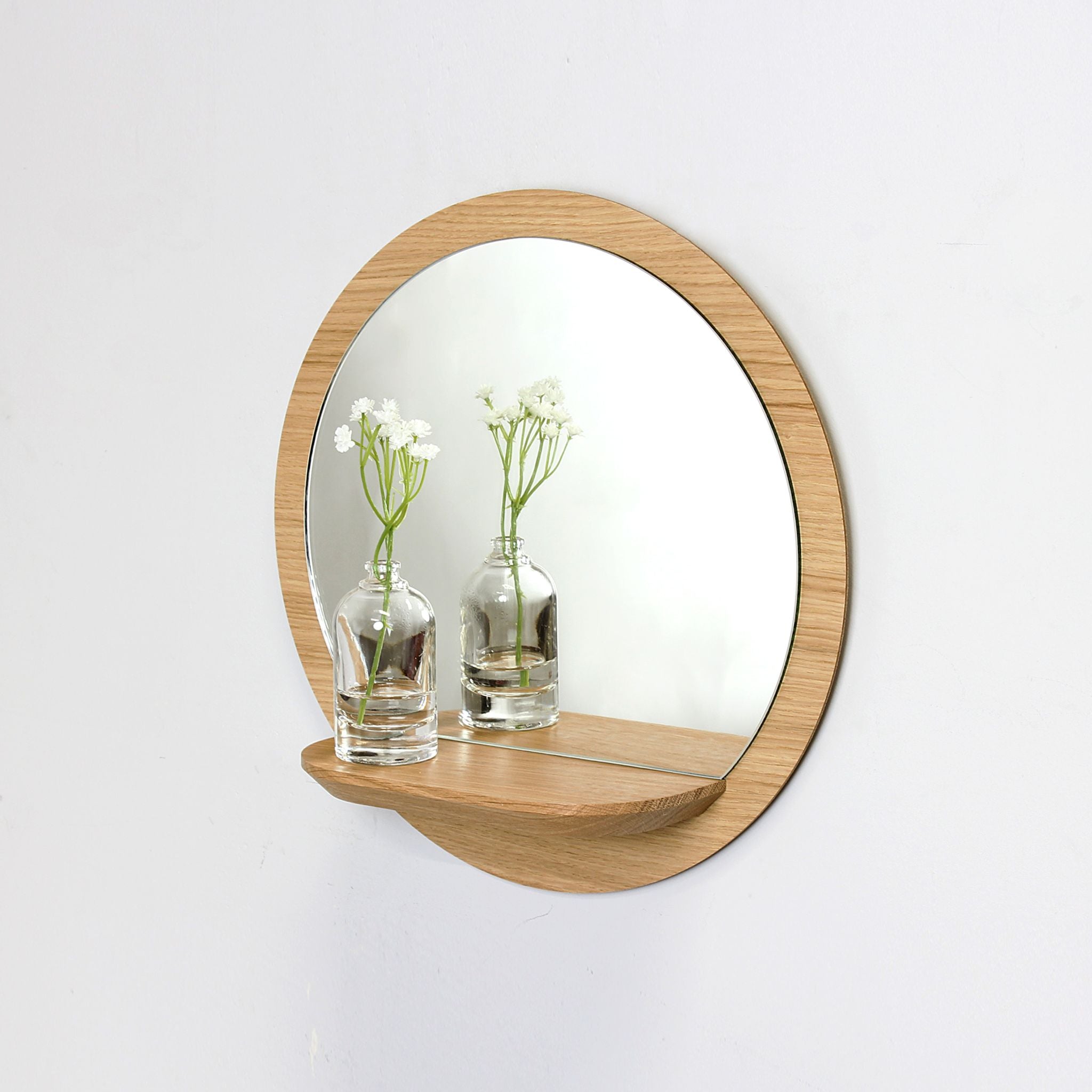 Beau miroir en bois avec petite tablette