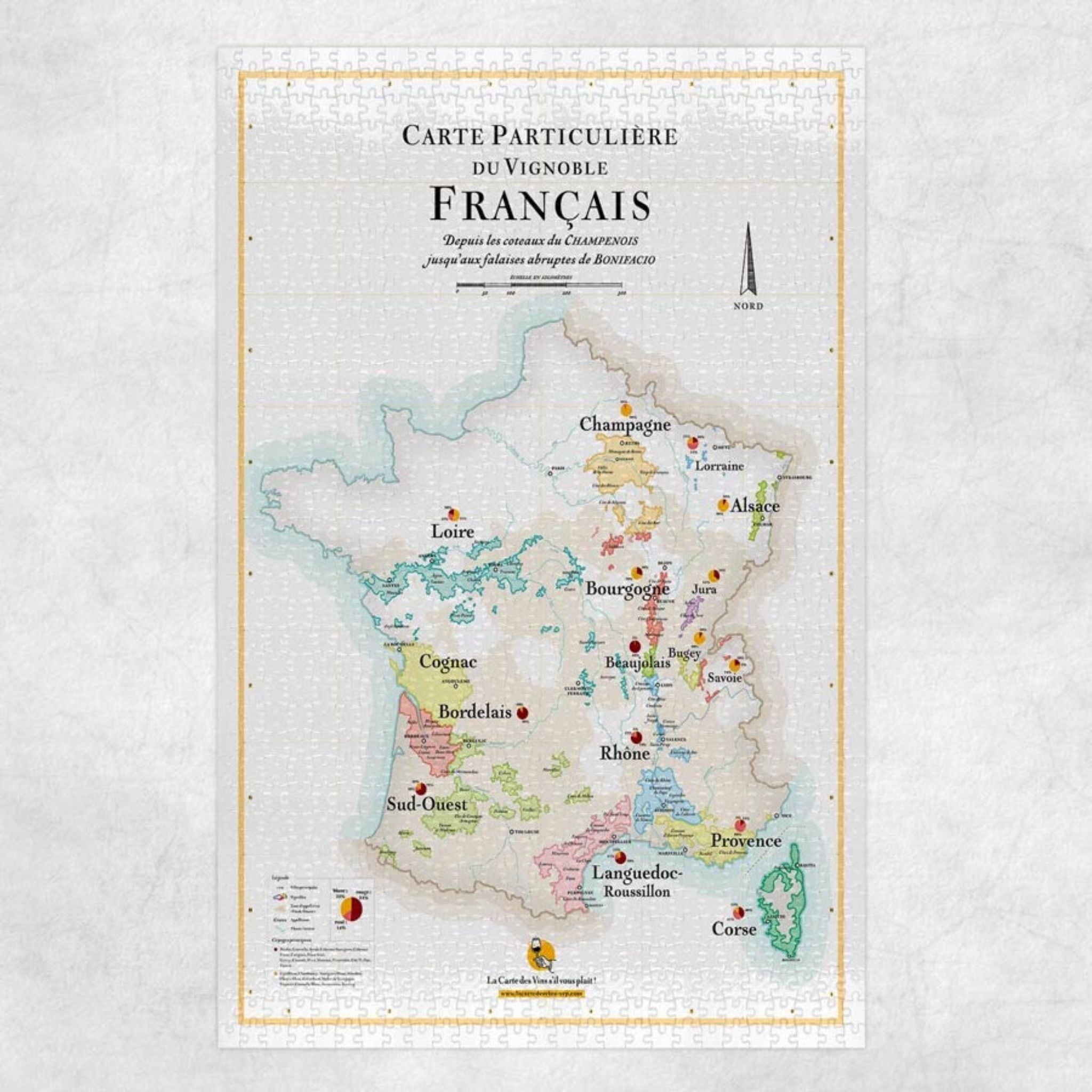 Puzzle carte des vins de france