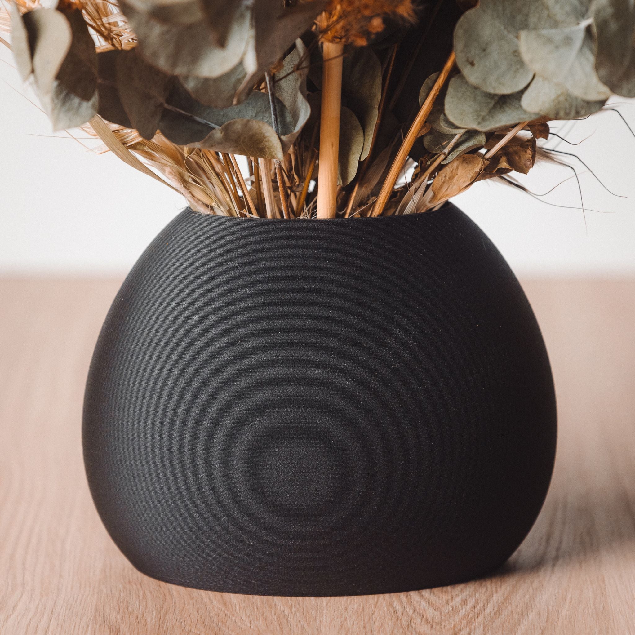 Vase plat forme galet noir eco-responsable